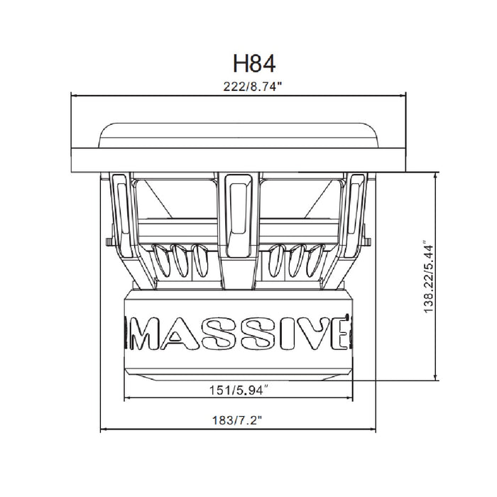 H84 - 8" 600 Watts RMS Dual 4 Ohm 2.5" V.C. Subwoofer