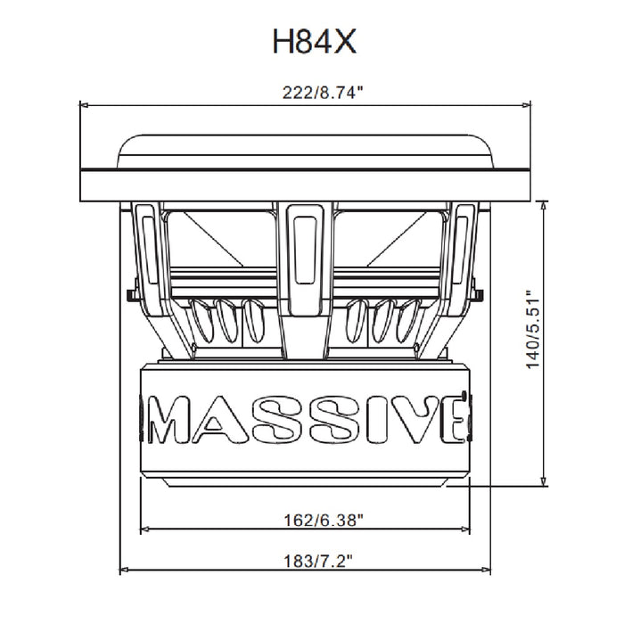 H84X - 8" 800 Watts RMS Dual 4 Ohm 2.5" V.C. Subwoofer