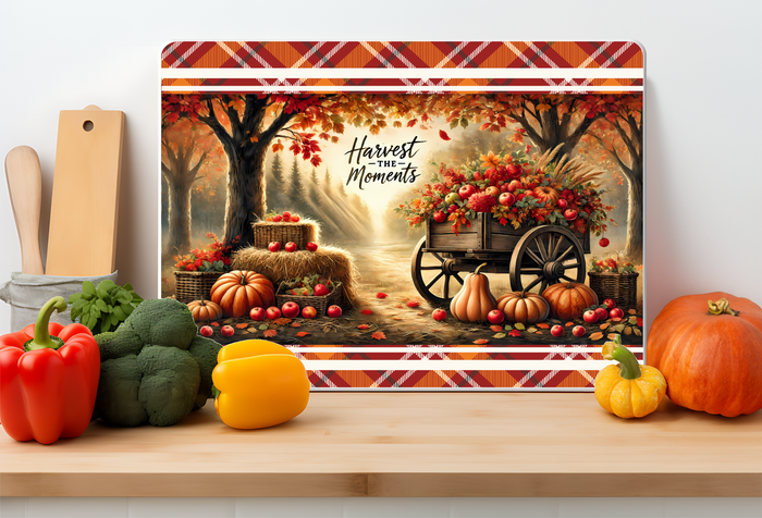Harvest the Moments Glass Cutting Board