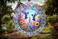 Hummingbird Garden Dance Wind Spinner – Floral Bird Garden Decor