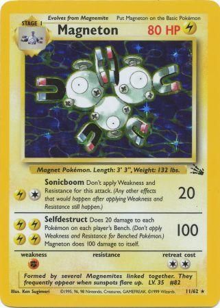 Magneton HOLO Fossil #11/62 Pokemon Trading Card