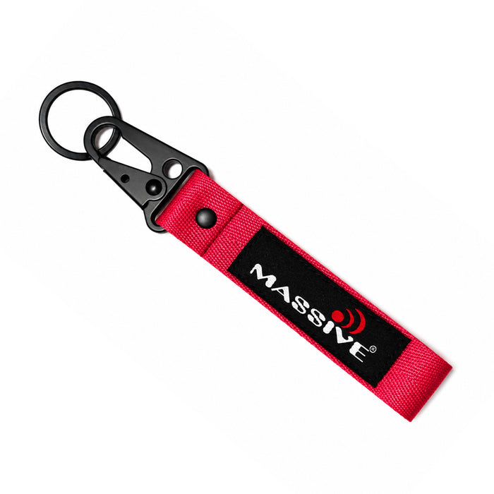 Massive Audio Moto-Style Keychain with Carabiner - Red