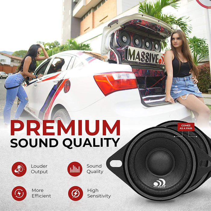 MX2 - 2" 2-Way 20 Watts RMS Full Range Speakers (2.25" Mounting)