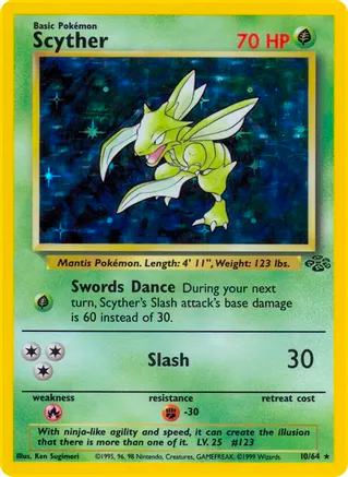 Scyther HOLO Jungle #10/64 Pokemon Trading Card