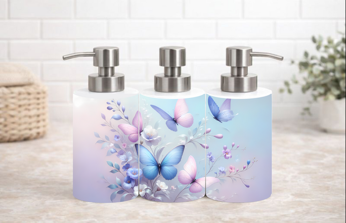 Soft Pastel Butterflies (Light Lavender & Blue)