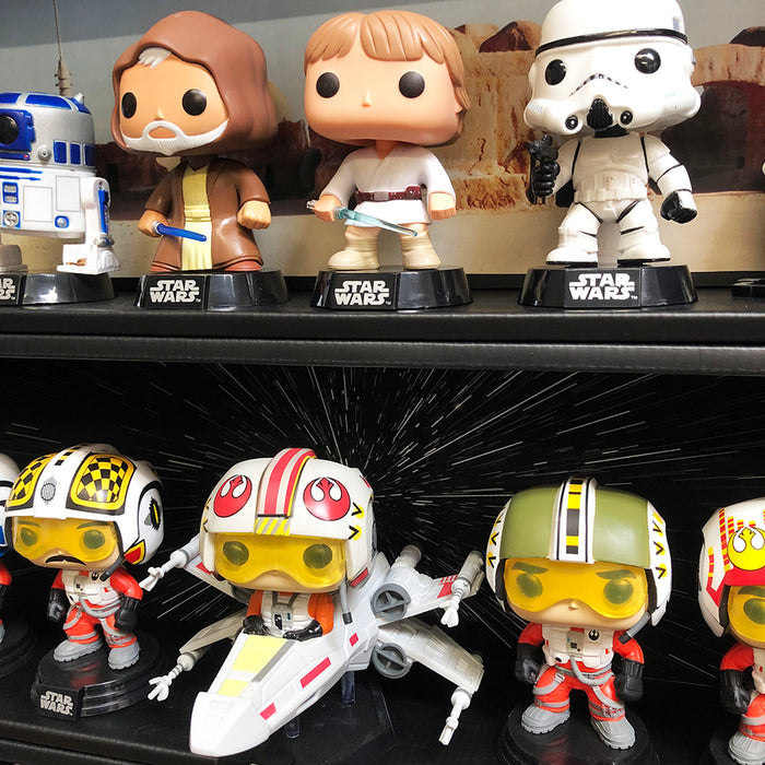Display Geek Geekal Out of Box Custom Background Insert Funko Pop Soda Vinyl Display Case Pop Shelf Shelves vaulted kubbies star wars
