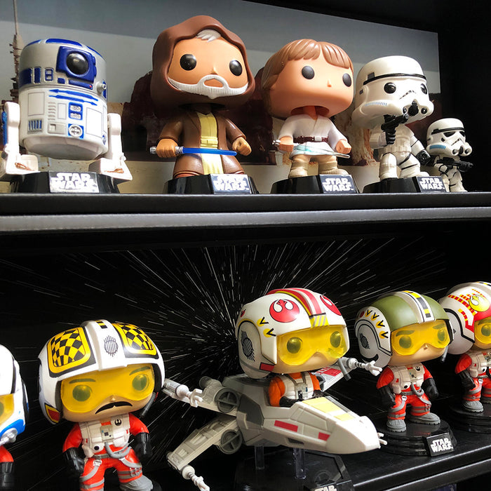 Display Geek Geekal Out of Box Custom Background Insert Funko Pop Soda Vinyl Display Case Pop Shelf Shelves vaulted kubbies star wars