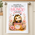16 x 24 Christian kitchen towel with bee and Psalm 119:103