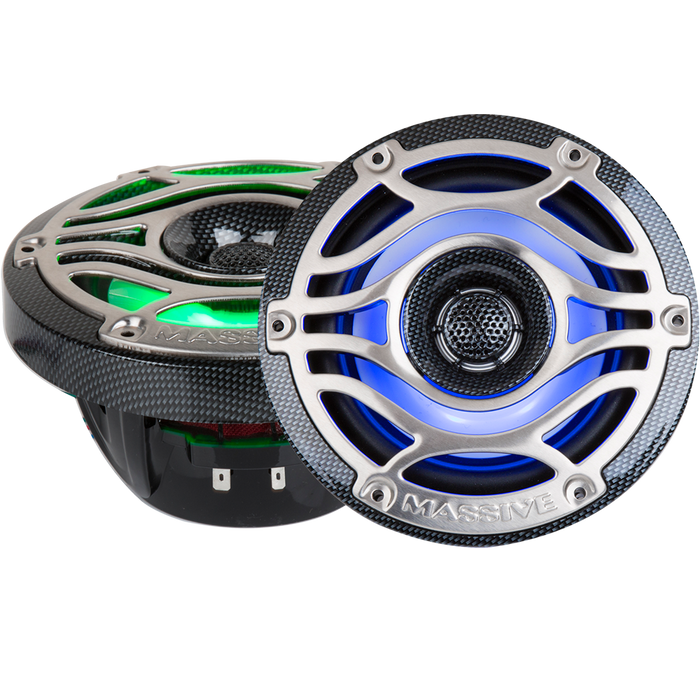 T65S - 6.5" 160 Watts Marine Coaxial LED Speakers (PAIR)