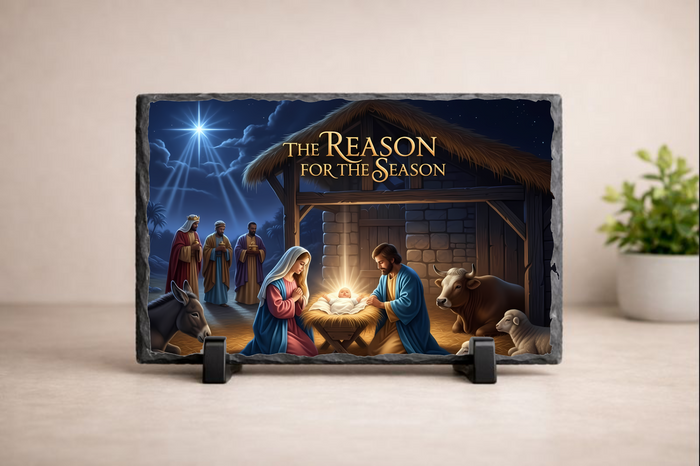 The Reason for the Season Nativity Slate – Christmas Faith Decor