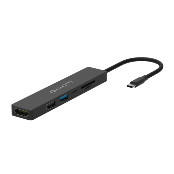 Type C 6 in 1 Multiport Hub