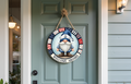Welcome Aboard Nautical Door Hanger Round | Coastal Gnome Decor