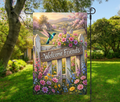 Welcome Friends Cottage Fence Spring-12 × 18 Garden Flag (Single-Sided)