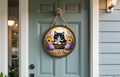 Welcome to Our Purr-fect Place Door Round – Cat Lover Door Decor