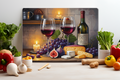 Wine & Cheese Glass Cutting Board – Elegant Kitchen Decor Board